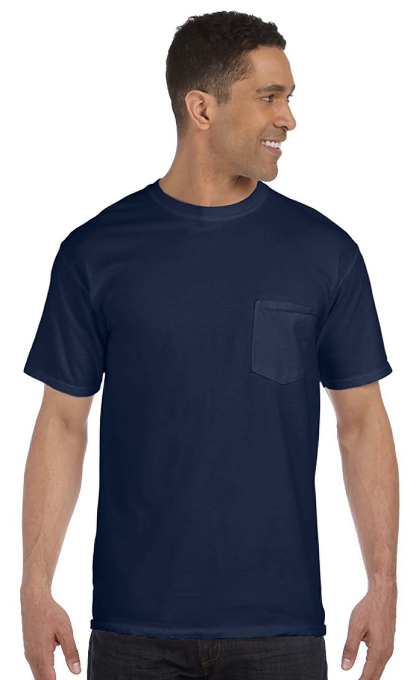 Comfort Colors Mens Garment-Dyed Pocket T-Shirt, True Navy, 3X, Style ...