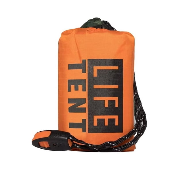Tente d'Urgence Isolée pour l'Extérieur 2 Personnes Imperméable Sauvetage d'Urgence Isolée Comprend Sifflet de Sauvetage Tente en Ripstop