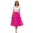 thumbnail image 2 of Women's Soild Color Tutu Skirt, Sparkling Sequin 3 Layer Fluffy Tulle Midi Skirt, Party Skirt for Festival, Birthday, Rave and Cosplay Hot Pink L, 2 of 5