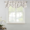 thumbnail image 2 of Khaki Flower Tie Up Valance Curtains for Windows, Kitchen Curtains Window Shades, Vintage Farmhouse Boho Leaf Spring Plant Light Filtering Roman Curtain Valances for Bedroom/Bathroom/Cafe 54"x18", 2 of 9
