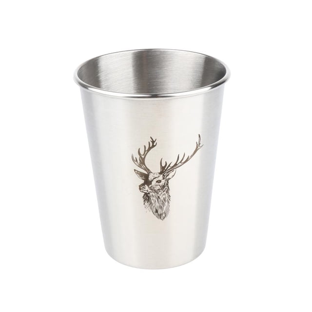 Tazas de acero inoxidable de ciervo para beber cerveza de bar, reciclable resistentes y duraderas en 350ml Baoblaze Taza de cerveza de acero inoxidable