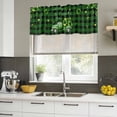 thumbnail image 4 of St. Patrick's Day Curtain Valances for Windows, Kitchen Valance Window Treatments Panel 2 Pack, Shamrock Truck Gold Coin Green Plaid Retro Rod Pocket Short Curtains for Bathroom Bedroom 54 x 18 Inch, 4 of 8