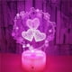 thumbnail image 2 of Love Heart Night Light para niños Ilusión óptica 3D Love Heart Light 7 Lámpara de noche que cambia de color con interruptor táctil Lámpara Iluminación y accesorios Transparente + patrón Billuyoard HA025322-02, 2 of 6