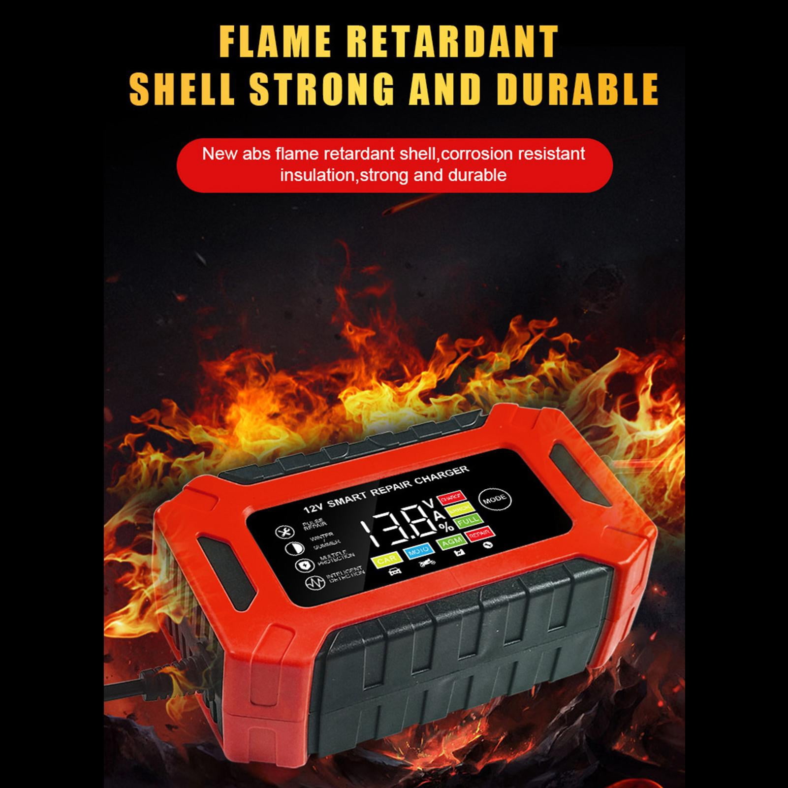 Battery Chargers, 12V Smart Fully Automatic Battery Maintainer, Battery Minder with Temperature Compensation for Motorcycle, Car, Lawn Mower, Boat