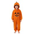 thumbnail image 3 of BOOMNY Halloween Unisex Men Womens Flannel Onesie Pajamas Hallowmas Pumpkin Face Graphic Long Sleeve Hooded Pjs Jumpsuit Cozy Warm Loungewear Homewear, 3 of 9