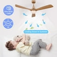 thumbnail image 4 of FETCOI 48" 3 Blades Wood Ceiling Fan, Dimmerable Downrod Outdoor Ceiling Fan with Lights and Remote Noiseless Reversible Motor Modern Ceiling Fan for Patios Bedroom Living Room (Wood), 4 of 16