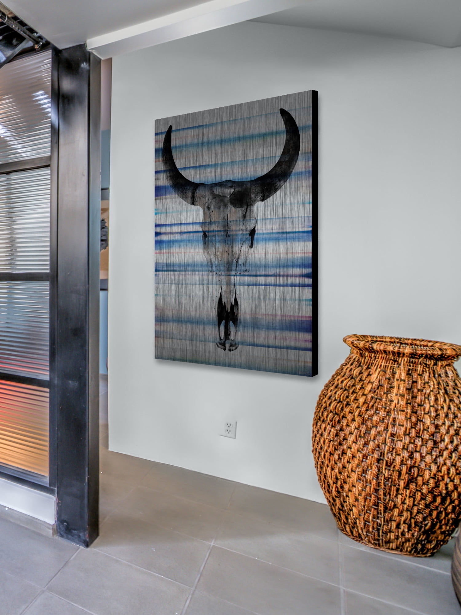 Parvez Michel Inc Parvez Taj - Long Skull Face Painting Print on Brushed Aluminum