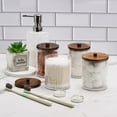 thumbnail image 4 of HBlife 6 Pack Qtip Holder - Clear Cotton Ball Cotton Swab Holder for Restroom Bathroom Organizers and Storage Containers, Plastic Apothecary Jars with Wood Lids, 4 of 7