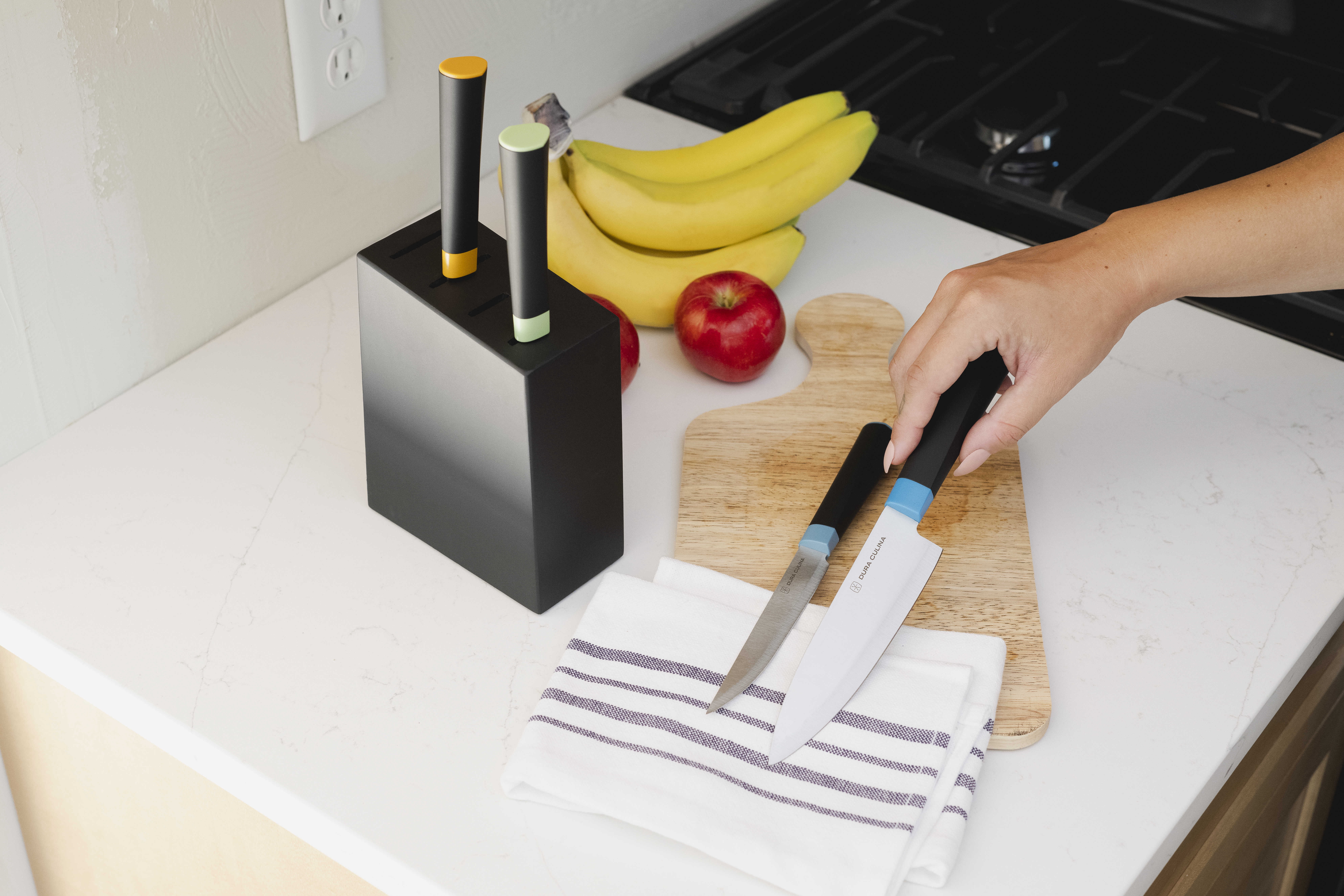 Dura Living Artistic Edge 5-Piece Kitchen Knife Block Set