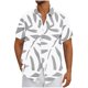 thumbnail image 2 of Blusa y camisa de manga corta con cuello vuelto Camisa casual para hombre Camisa de bolos vintage de manga corta Camisas de verano de playa cubana Camisa con botones Blusa para hombre Poliéster, 2 of 5
