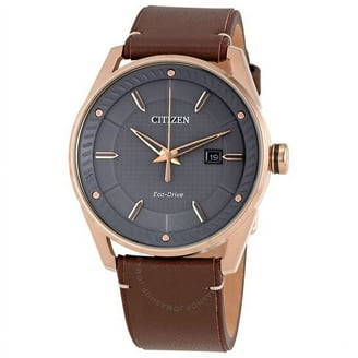 Citizen Eco-Drive Men's Watch, Gold Tone, Brown Strap, AU1043-00E