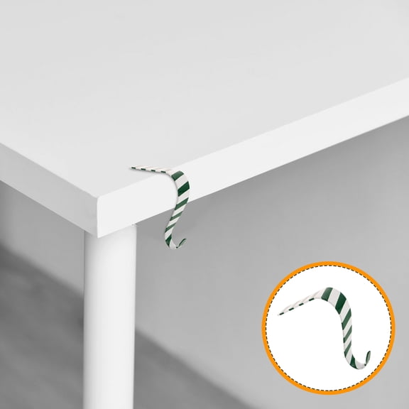 HORIALENCE 1Pcs Christmas Stocking Hook Striped Iron Fireplace Accessory Holiday Decoration Mantel Stocking Hangers