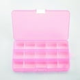 thumbnail image 7 of GIXUSIL Plastic Bead Storage Organiser Box with 15 Adjustable Dividers Earring Transparent Storage Containers Jewellery Box for Small Items Tools Travel (17x10x2cm, Pink), 7 of 7