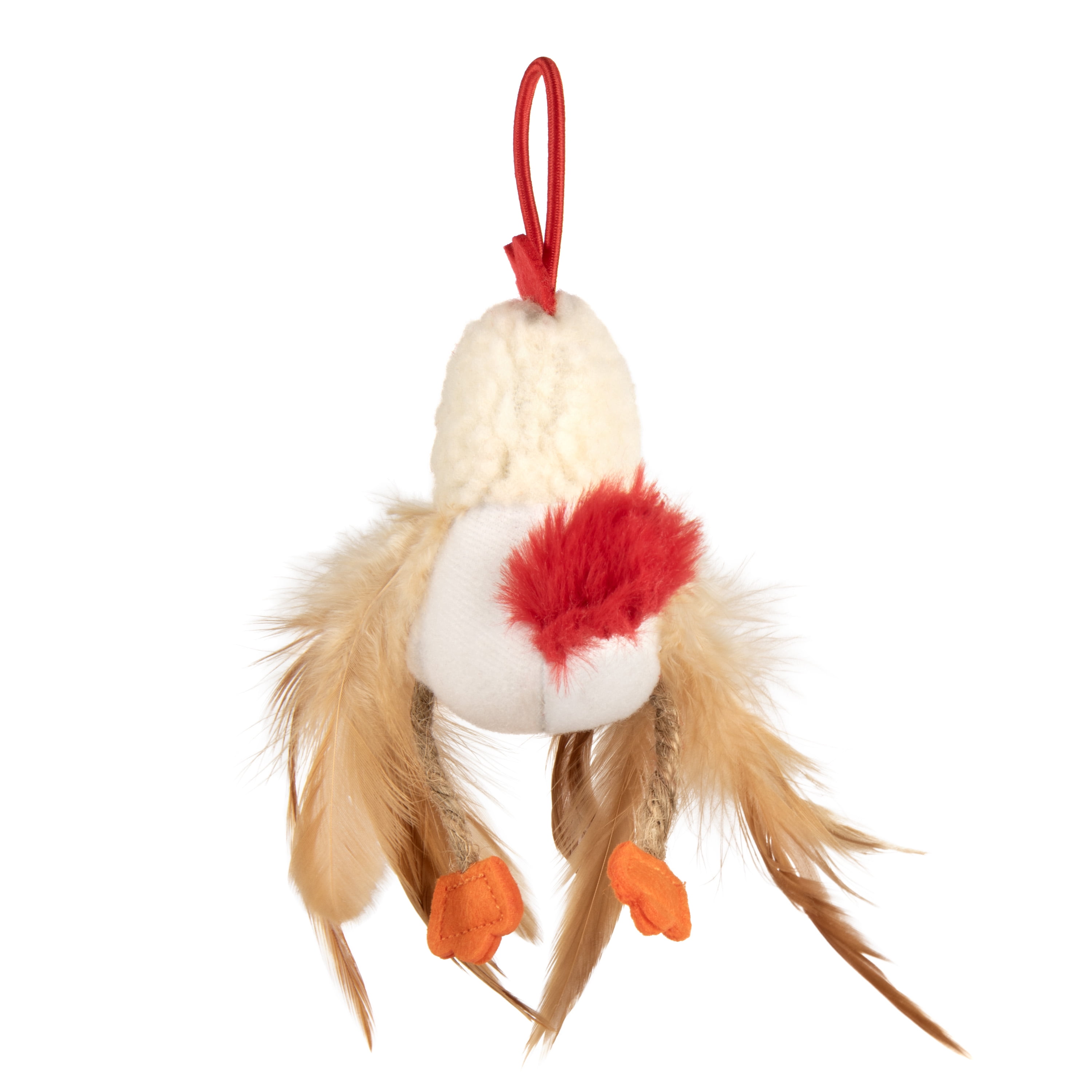 SmartyKat Hyper Hen Elastic Launcher Electronic Chicken Sound Cat Toy with Catnip, White