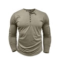 thumbnail image 6 of Kakii Mens Henley Shirts Classic Retro Long Sleeve Cotton Tee Shirts Casual Button Down Washed T-Shirts, 6 of 8