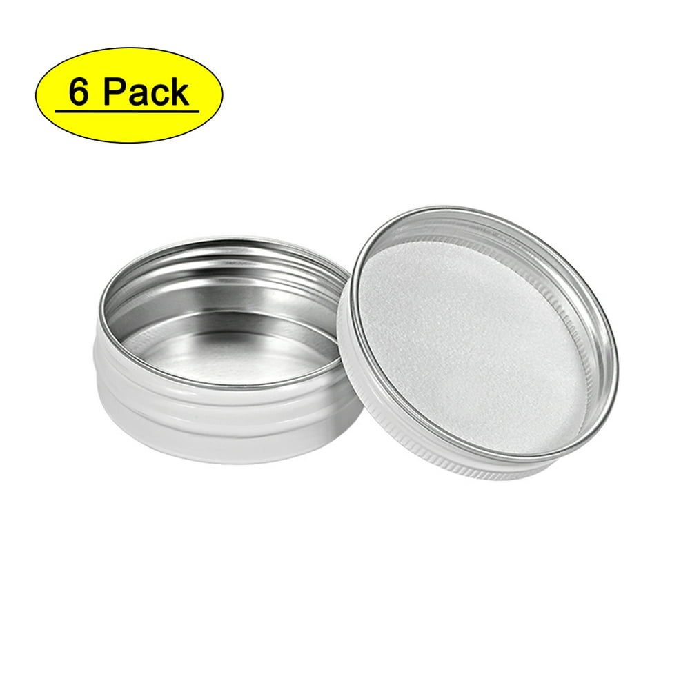 Uxcell 1oz 30ml Screw Top Lid Round Aluminum Cans Tin Containers White
