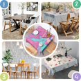 thumbnail image 4 of Square Tablecloth, Waterproof Polyester Table Cover, Wrinkle Resistant & Washable Fabric for Dining, Kitchen, Picnic, 42x42in(107x107cm), Liquid & Marble Print, 4 of 6