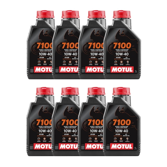 PAQ. DE 8 ACEITE PARA MOTO 4T MOTUL 7100 10W40 1L SINTÉTICO