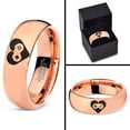 thumbnail image 4 of Tungsten Gaming Gamer Controller Pad Heart Emoji Band Ring 7mm Men Women Comfort Fit 18k Rose Gold Dome Polished, 4 of 4