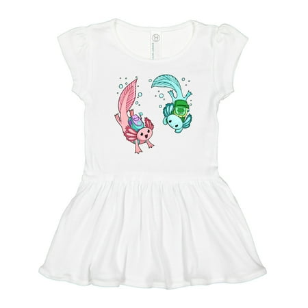 

Inktastic Back to School Cute Axolotls with Backpacks Gift Toddler Girl Dress