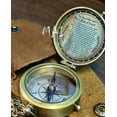 thumbnail image 3 of Robert Frost Poem Pocket Compass Antique Brass Engraved Leather Case Camping Compasses Directional Magnetic Compass with Leather Case Nautical Vintage for Husband, Father, Love, Partner, 3 of 4