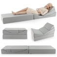thumbnail image 2 of Costway Sofá Cama Convertible y Plegable 4 en 1 con Espuma de Alta Densidad Funda Desmontable y Lavable Gris, 2 of 10