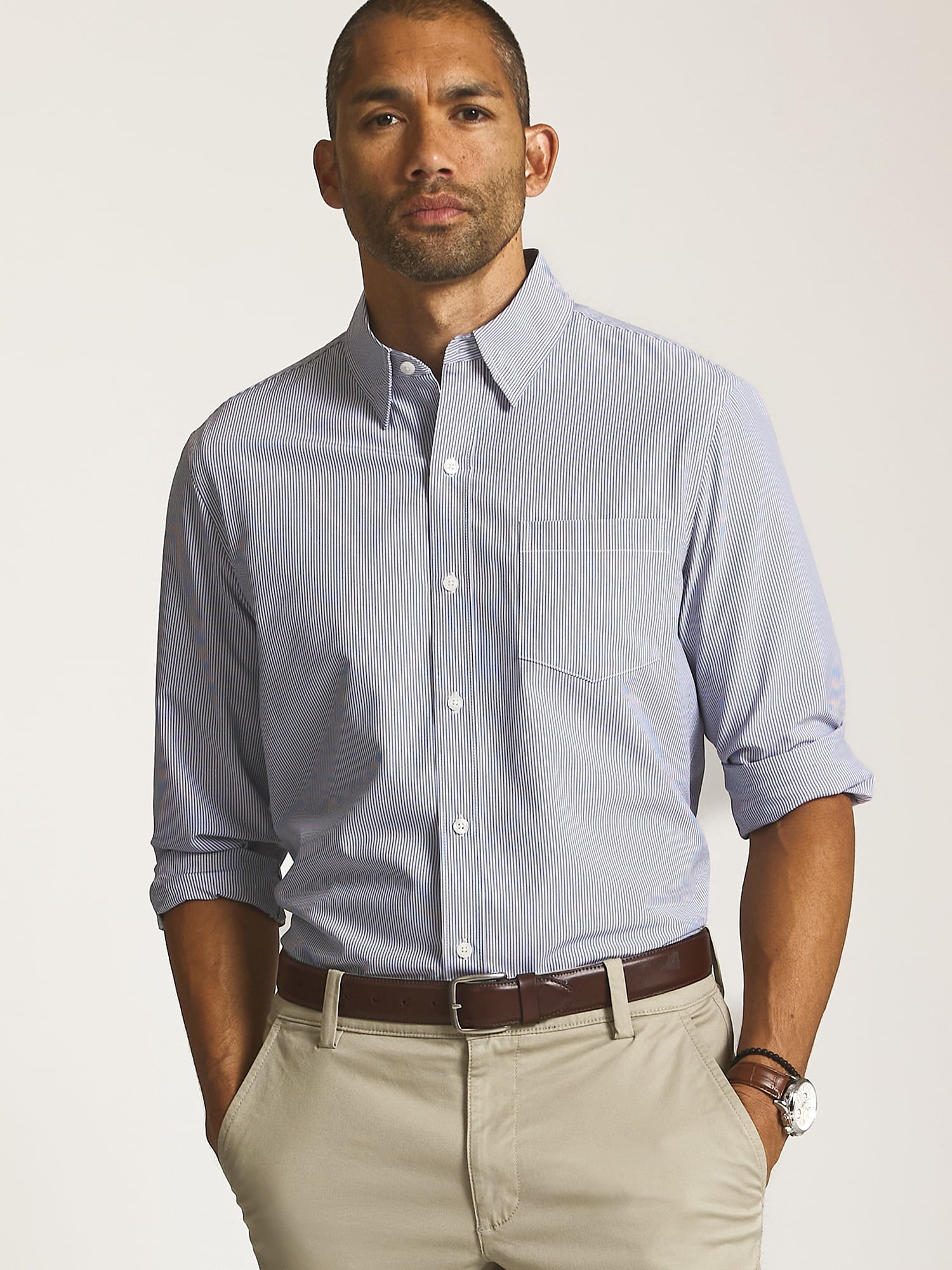 Chaps Men’s and Big Men’s Everyday Performance Long Sleeve Shirt, Sizes S–2XL