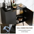 thumbnail image 4 of TOPCOMFY Buffet Cabinet, Sideboard Fluted Cabinet Modern Kitchen Buffet Storage Cabinets with Doors and Shelves, Wood Farmhouse Coffee Bar Station for Entryway & Dining Room & Living Room, Black, 4 of 7