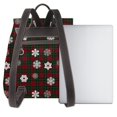 thumbnail image 3 of Xecao Plaid Snowflakes Festive Print Large Backpack Soft Leather for Women Travel with Compartment, Adjustable Convertible Strap, 3 of 4