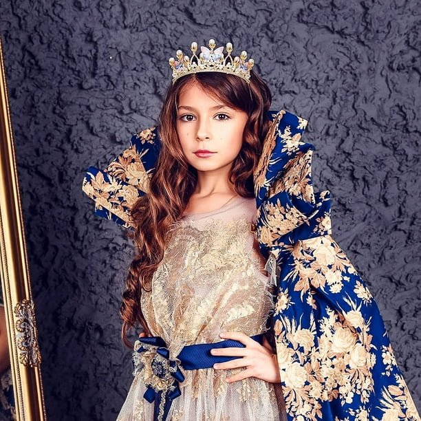 Coiffure Royale événement Diadème Vintage Gothique Cristal - Couronne Métal Feuilles - Pour Fête, Mariage, Halloween Diadème Cristal