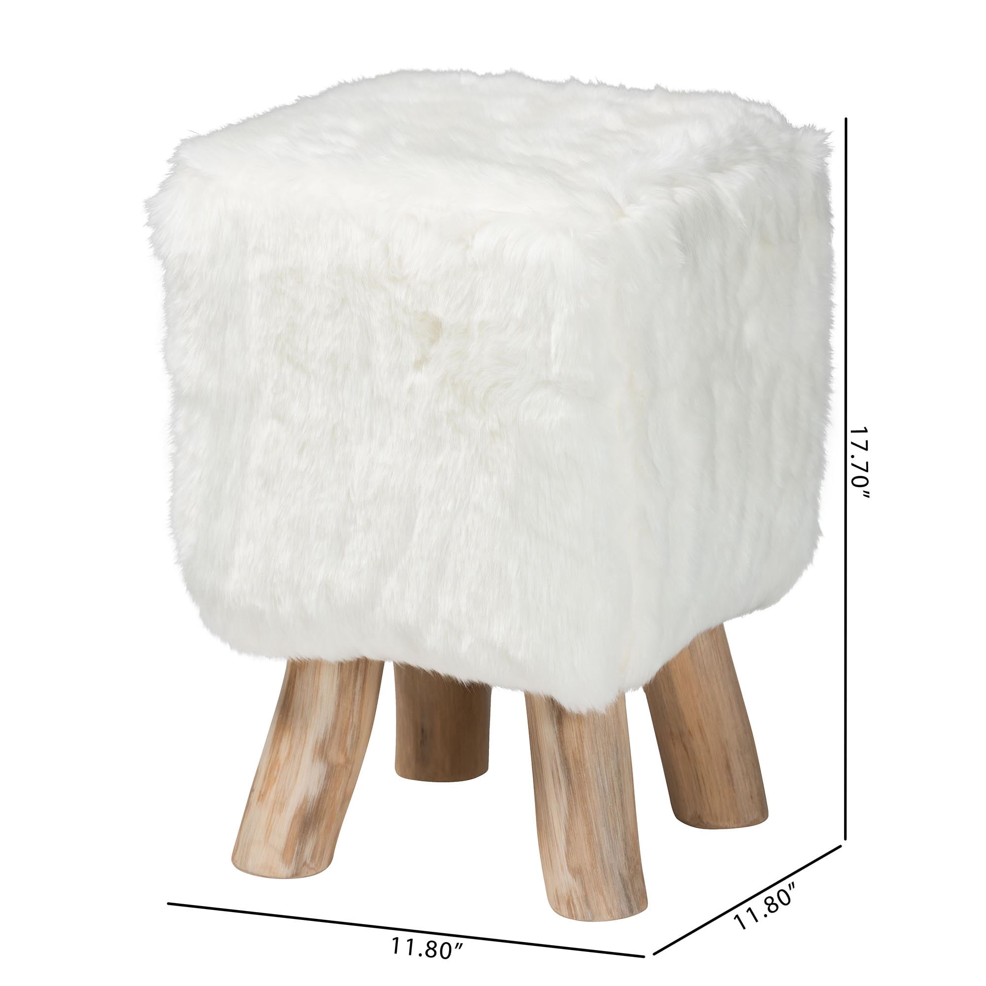 bali & pari Scotlyn Traditional Footstool, White
