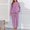 Purple, variant on siminsem Women's Pajama Set 2 Piece Soft Fleece Flannel Warm Winter Sleepwear Long Sleeve V-Neck Top and Pants Cozy Plush Loungewear with Pockets Christmas Gift for Her, Beige,L