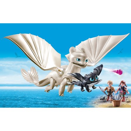 PLAYMOBIL How to Train Your Dragon III Light Fury with Baby Dragon and Children - Walmart.com