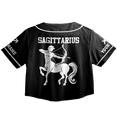 thumbnail image 3 of Lotusprinthandmade Personalized Sagittarius Zodiac Crop Top Baseball Jersey XS-XL Multicolor, sagittarius crop top shirt, sagittarius tshirts shirts for women, sagittarius shirt, 3 of 5