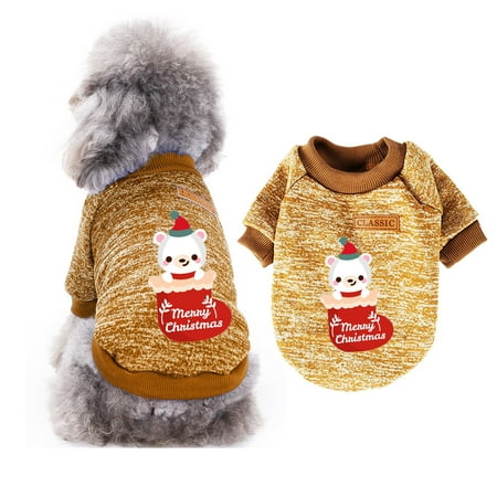 

PEONAVET Cat Dog Christmas Outfit Cat Dog Clothes New Product Christmas Pet Clothes Cat Dog Warm Transfiguration Autumn Winter