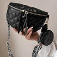 thumbnail image 4 of Bolso bandolera informal con rombo acolchado para mujer con monedero pequeño (negro) Tmvgtek Para Estrenar, 4 of 8