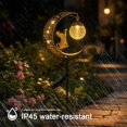 thumbnail image 2 of Cat Moon Solar Garden Stake Light, Outdoor Waterproof Half Moon LED Pathway Decor Crackle Hanging Glass Globe Ball Metal Crescent for Outside Yard Patio Lawn Outdoor Decor, 2 of 8