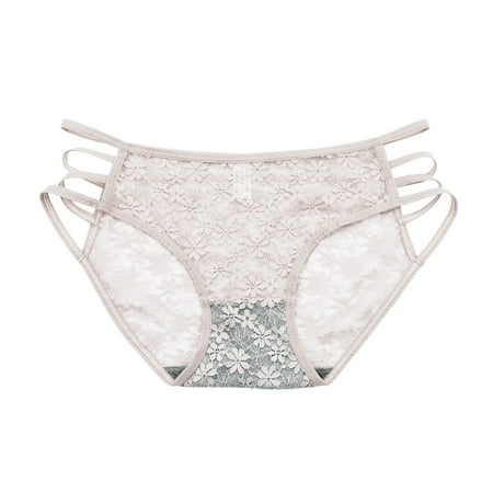 

Larisalt Womens Panties Seamless Women s G-Strings Micro Thongs Tiny Panties Underwear Beige One Size