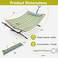 thumbnail image 2 of Gymax Patio Hammock Foldable Portable Swing Chair Bed Detachable Pillow Blue and Yellow, 2 of 8