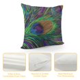 thumbnail image 4 of Creowell  Throw Pillow Cover Peacock Feathers Animal Wild Colorful Abstract Painting Elegant Rectangular Throw Pillow Covers for Couch Sofa Home Decor，Multi-Size, 4 of 5