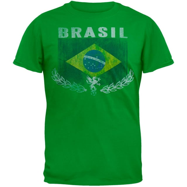 T-Shirt de Soccer Drapeau Vintage du Brésil