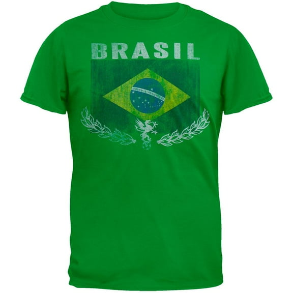 Brasil Vintage Flag Soccer T-Shirt - Small