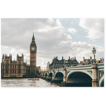 Awkward Styles Bridge in London View Poster Decor Printed Photo London Cityscape Big Ben Souvenir Big Ben Wall Decor British Art for Home Gifts from London Big Ben Poster Picture Thames River