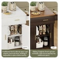 thumbnail image 3 of Aisword Rolling Kitchen Island with Drop Leaf Countertop, Mobile Kitchen Cart on Wheels, Sliding Door, Drawers, Spice Rack & 2-Tier Storage, Brown, 3 of 8