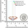thumbnail image 4 of Rose Tone, Simulated Cubic Zirconia Size-7 Oval Art Deco Heart Filigree Infinity Engagement Ring 925 Sterling Silver, 4 of 7