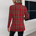 thumbnail image 4 of Women's Fashion Athleisure Long-Sleeve Plaid Print Stand-Collar Polo Shirt Top, Comfortable & Skin-Friendly & Breathable, Gifts for Women, 4 of 5