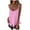 Pink, variant on Womens Tops Plus Size Sleeveless Round-Neck Solid Color Camisoles Black XXL