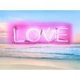 thumbnail image 2 of Carr, Hailey 32x25 White Modern Wood Framed Museum Art Print Titled - Neon Love Beach PB, 2 of 4