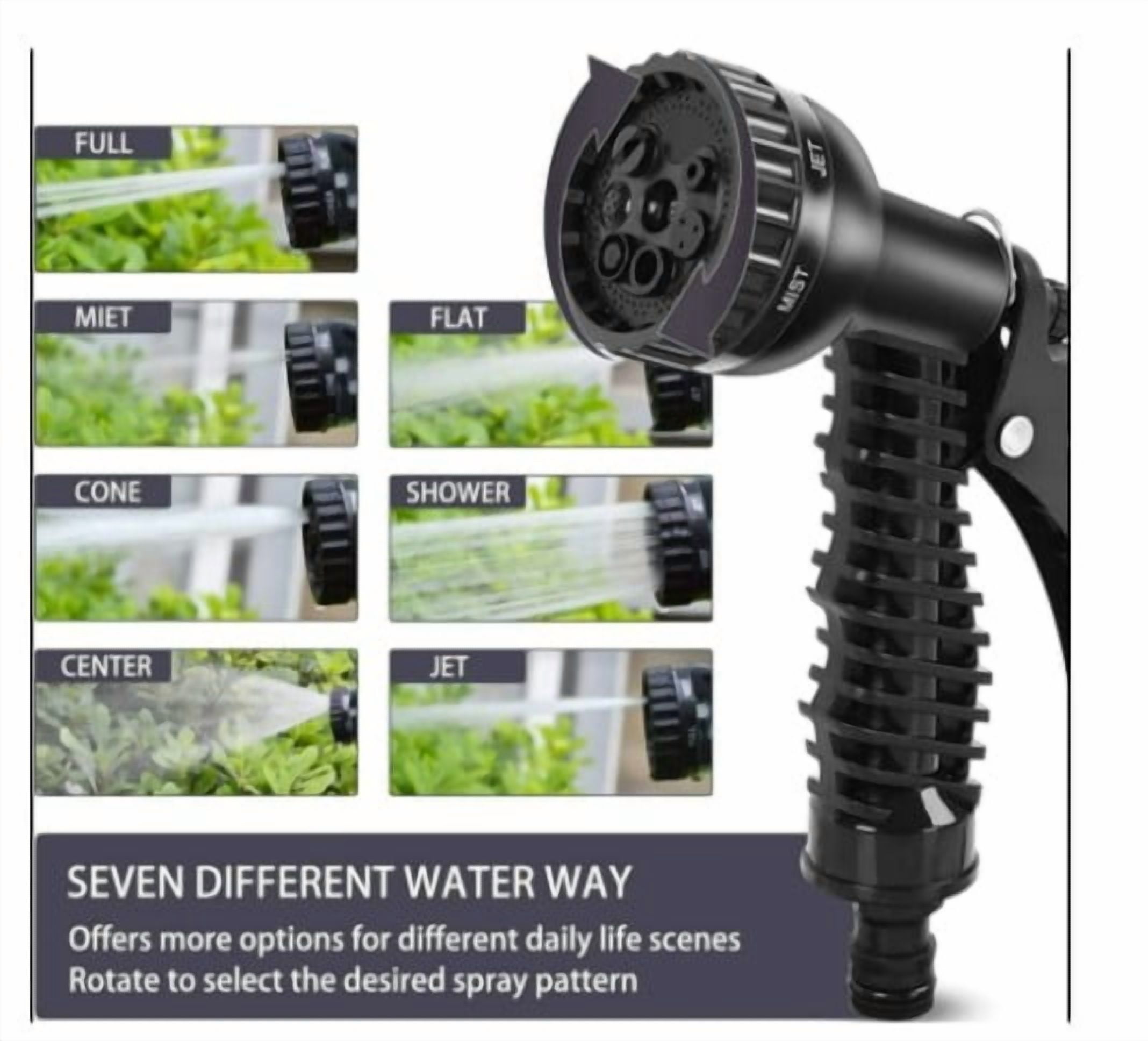 Dasoch 3-Pack Expandable Garden Hose Bundle: 25ft + 50ft + 75ft – Multi-Length Flexible, Anti-Leak Outdoor Set-Black