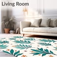 thumbnail image 2 of ODIKA 5'x7' Machine Washable Non-Slip Area Rug, Tidal Palm Leaves and Starfish in High Traffic Rug, Teal, 703602, 2 of 7